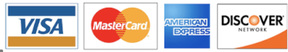 Visa, Master card, American Express, Discover