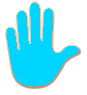 Held up hand indicating stop !